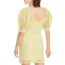 Load image into Gallery viewer, Lini Women&#39;s Gracie Ruffled Mini Cocktail Dress, Yellow/Blue, Small

