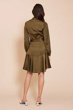 Load image into Gallery viewer, Lucy Paris Women&#39;s Adonia Olive Satin Wrap Dress, Olive Green

