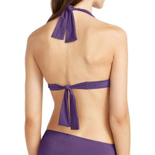 Load image into Gallery viewer, Tommy Bahama Women&#39;s Pearl Ruched Halter Bikini Top, Purple, XS
