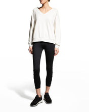 Load image into Gallery viewer, Alo Yoga Women&#39;s Dreamy Soft French Terry V-Neck Sweatshirt, Ivory, S
