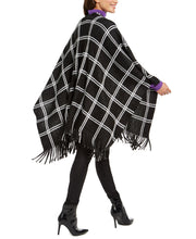 Load image into Gallery viewer, Vince Camuto Women&#39;s Feels Like Home Grid-Print Soft Poncho Wraps Shawl
