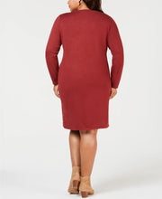 Load image into Gallery viewer, Ny Collection Women&#39;s Plus Size Grommet-Trim Sweater Dress, Dina, 2X
