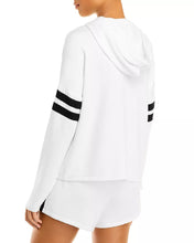 Load image into Gallery viewer, Aqua Athletic Women&#39;s Stripe Sleeve Hoodie, White, S
