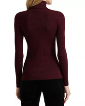 Load image into Gallery viewer, RALPH LAUREN Women's Cotton Blend Ribbed Turtleneck Sweater, Red, L
