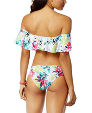 Load image into Gallery viewer, Bar III Women&#39;s Tropical Off-The-Shoulder Bandeau Bikini Top, Multi, Small
