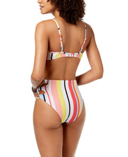 Load image into Gallery viewer, Bar III Women&#39;s Stripe Lace-Up Strappy High-Waist Bikini Bottoms, XS
