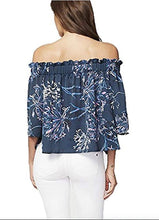 Load image into Gallery viewer, RACHEL Rachel Roy Women's Printed Off-The-Shoulder Pullover Top (Blue, XS)
