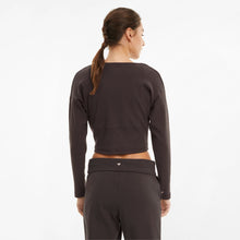 Load image into Gallery viewer, PUMA Women&#39;s Exhale Ribbed Knit V-Neck Training Top, Brown, XS
