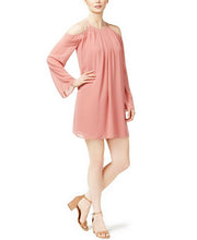Load image into Gallery viewer, Bar III Women&#39;s Jewel Neck Cold-Shoulder Chiffon Dress, Pink, XXS
