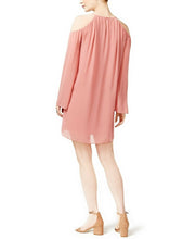 Load image into Gallery viewer, Bar III Women&#39;s Jewel Neck Cold-Shoulder Chiffon Dress, Pink, XXS

