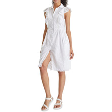 Load image into Gallery viewer, French Connection Women&#39;s Duna Lawn Eyelet Fit &amp; Flare Dress, White, 6
