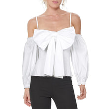 Load image into Gallery viewer, Red Valentino Women's Poplin Smocked Crop Top, Bianco Otti, 38
