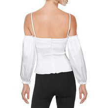 Load image into Gallery viewer, Red Valentino Women's Poplin Smocked Crop Top, Bianco Otti, 38
