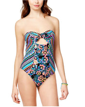 Load image into Gallery viewer, Bikini Nation Junior&#39;s Bow-Tie Bandeau Cut-Out One-Piece Swimsuit, S
