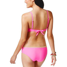 Load image into Gallery viewer, Bikini Nation Junior&#39;s Contrast-Trim Hipster Bikini Bottom, Pink, L
