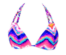 Load image into Gallery viewer, California Waves Women&#39;s Braided Tie-dye Triangle Halter Bikini, XS
