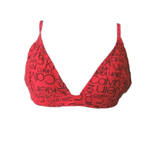 Load image into Gallery viewer, Calvin Klein Women&#39;s Logo-Print Triangle Bikini Top, Strong, M
