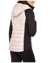 Load image into Gallery viewer, Calvin Klein Women&#39;s Mixed-Media Hooded Jacket, Metallic Bare,L

