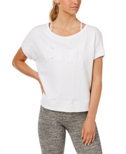 Load image into Gallery viewer, Calvin Klein Performance Women&#39;s Logo Open-Back Cropped Top, White, XXL
