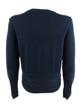 Load image into Gallery viewer, CeCe Women's Cotton Pointelle-Trimmed Cardigan Sweater, Caviar, M
