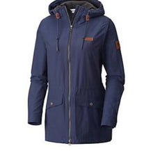 Load image into Gallery viewer, Columbia Women&#39;s Cultus Lake Hooded Anorak Active Jacket, Navy, XL

