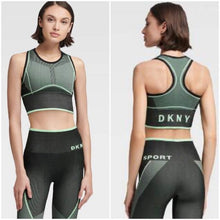 Load image into Gallery viewer, DKNY Women&#39;s Sport Printed Seamless Low-Impact Sports Bra, Green, S
