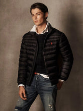 Load image into Gallery viewer, Polo Ralph Lauren Mens Packable Rain-Repellent Puffer Jacket, Black, L
