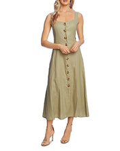 Load image into Gallery viewer, Vince Camuto Women&#39;s Sleeveless Button Front Dress, Soft Willow, S
