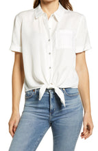 Load image into Gallery viewer, Vince Camuto Women's Tie Front Blouse, New Ivory, L
