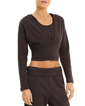 Load image into Gallery viewer, PUMA Women&#39;s Exhale Ribbed Knit V-Neck Training Top, Brown, XS
