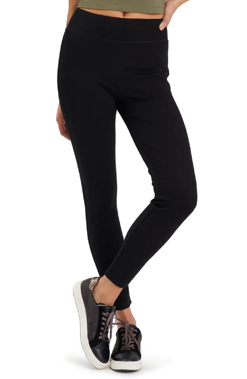 Sanctuary Women's Modern Leggings with Wide Waist Band, Black, S