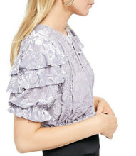 Load image into Gallery viewer, Free People Women's Velveteen Dreams Velvet Crop Top, Silver Mauve, S
