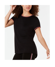 Load image into Gallery viewer, Ideology Plus Women&#39;s Blanket-Stitch Drop-Hem Athletic Shirt, Black, XXL
