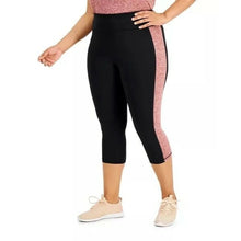 Load image into Gallery viewer, Ideology Plus Women&#39;s Colorblocked Capri Leggings, Noir Tile Red 1X
