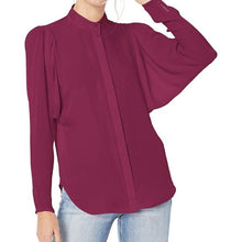 Load image into Gallery viewer, Joie Women's Rashelda Dolman Sleeves Silk Blouse, BlackBerry, Small
