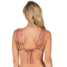 Load image into Gallery viewer, Volcom Junior Tribe Reversible Triangle Bikini Top, Electric Cora, S
