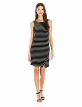 Load image into Gallery viewer, Kensie Junior&#39;s Striped Envelope-Hem Tank Dress, Black, XL
