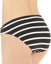 Load image into Gallery viewer, RALPH LAUREN Women&#39;s Stripe Mix Ring Front Hipster Bottoms, Black, 14
