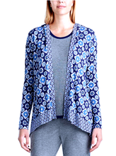 Load image into Gallery viewer, Layla Women's Ultra Soft Print Hooded Pajama Cardigan, Blue, S
