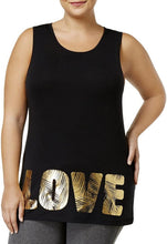 Load image into Gallery viewer, Material Girl Plus Women's Metallic Love Strappy-Back Tank Top, 1X
