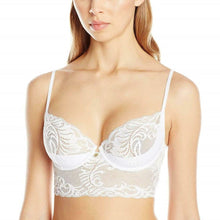 Load image into Gallery viewer, Natori Women&#39;s Feathers Long Line 3/4 Underwire Bra, White, 32DD
