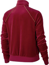 Load image into Gallery viewer, Nike Women&#39;s Sportswear Velour Track Jacket, Gold/ Red, XS
