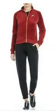 Load image into Gallery viewer, Nike Women&#39;s Sportswear Velour Track Jacket, Gold/ Red, XS
