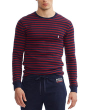 Load image into Gallery viewer, Ralph Lauren Men's Striped Long-Sleeve Sleep T-Shirt, Navy/Red, XL

