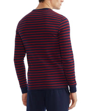 Load image into Gallery viewer, Ralph Lauren Men's Striped Long-Sleeve Sleep T-Shirt, Navy/Red, XL
