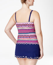 Load image into Gallery viewer, Profile by Gottex Plus Size Women&#39;s Ruffled Side-Slit Swim Skirt, Blue, 18W
