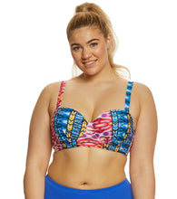 Load image into Gallery viewer, Raisins Curve Plus Around The World Bustier Bikini Top, Multi, 24W
