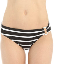 Load image into Gallery viewer, RALPH LAUREN Women&#39;s Stripe Mix Ring Front Hipster Bottoms, Black, 14
