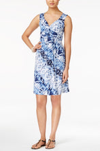 Load image into Gallery viewer, Style &amp; Co Petite&#39;s Printed Twist-Front Sleeveless Dress, Blue, PP/XS
