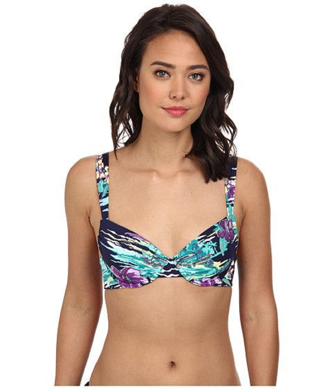 Tommy Bahama Women's Tropical-Print Underwire Bikini Top, Orchid, 32C